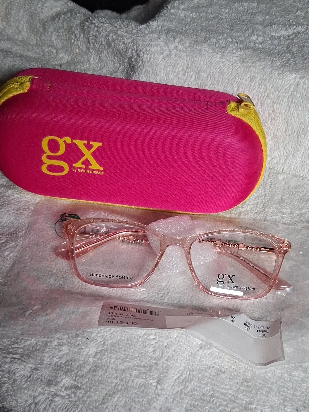 NWT GX847 by Gwen Stefani Pink Crystal Kids Rxable Eyeglass Frames